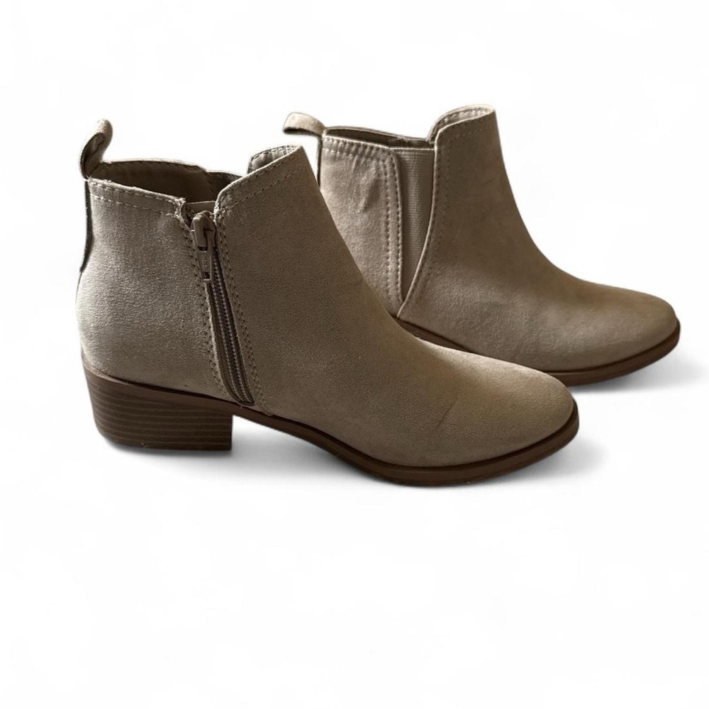 Time and Tru Tan Ankle Booties with Side Zipper